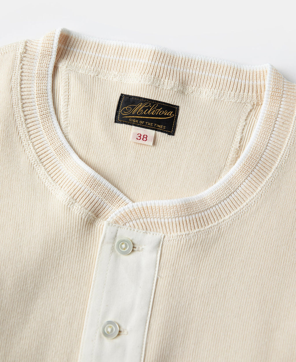 Long Sleeve Warm Henley Shirt Apricot Heavyweight Cozy