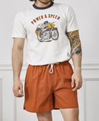 5-Inch Nylon Swim Shorts Orange Lightweight Beach Ready