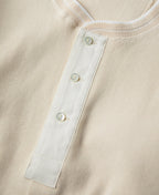 Long Sleeve Warm Henley Shirt Apricot Heavyweight Cozy