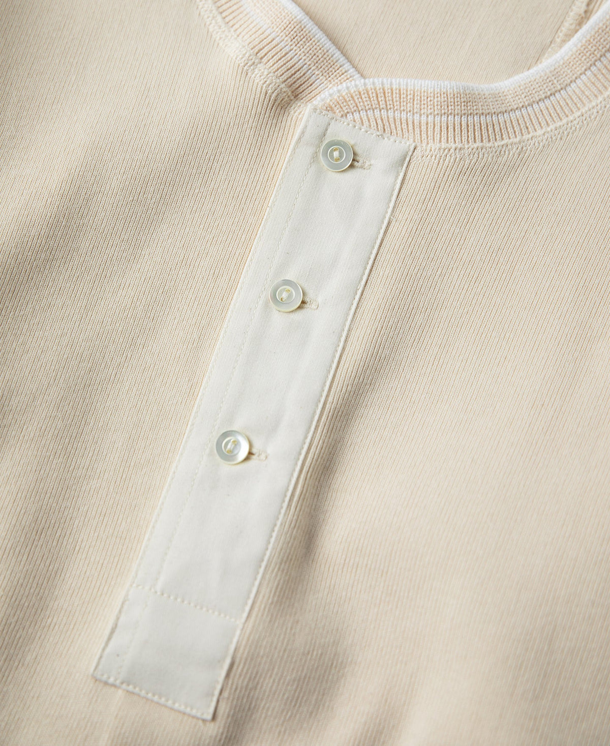 Long Sleeve Warm Henley Shirt Apricot Heavyweight Cozy