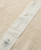 Waffle Knit Jacquard Henley Shirt Apricot Long Sleeve