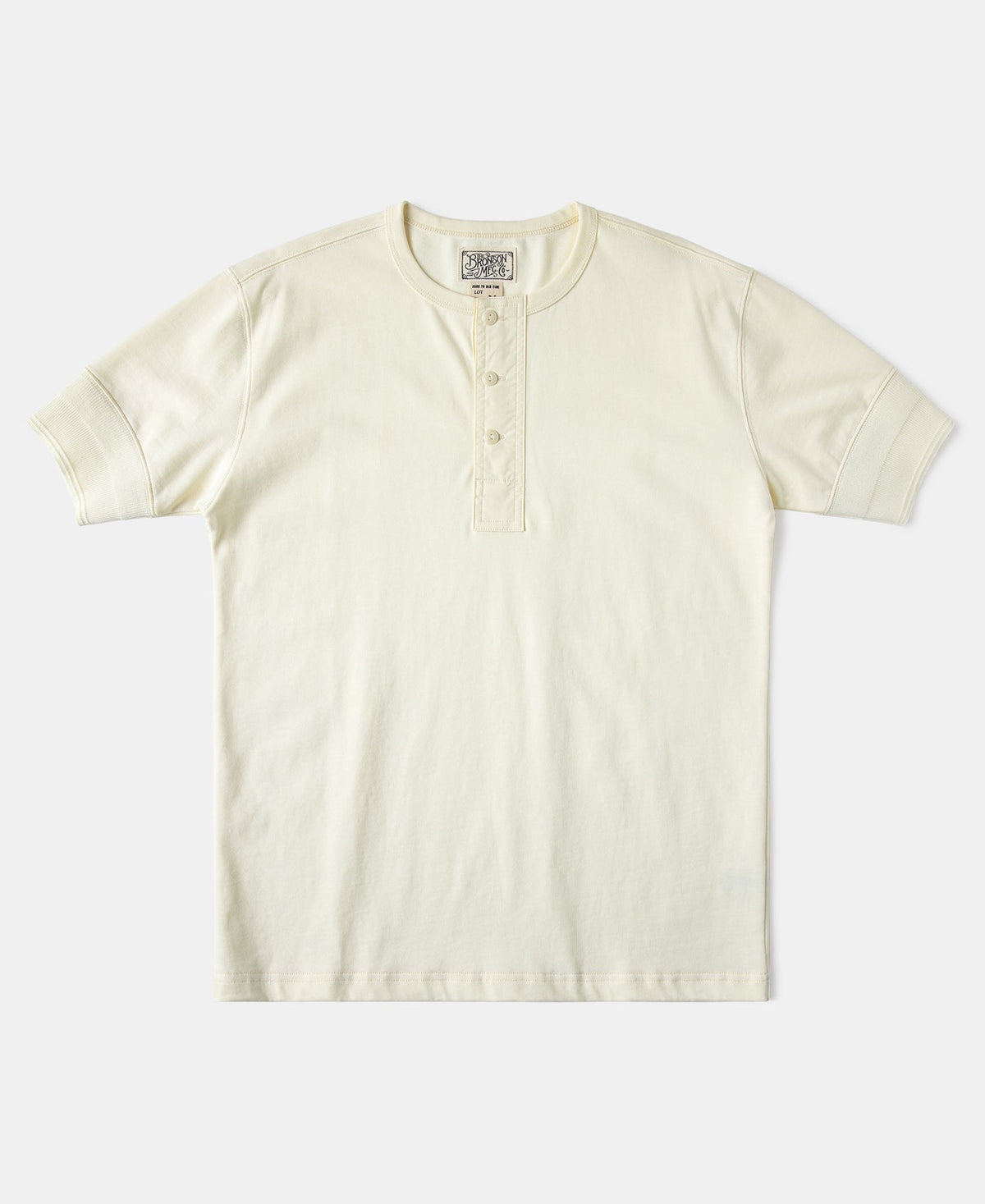 Vintage Short Sleeve Henley T-Shirt Cream Soft Everyday