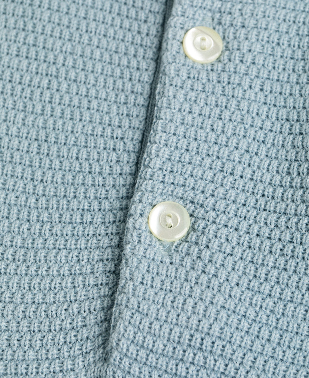 Jacquard Short Sleeve Polo Shirt Light Blue Vintage Knit