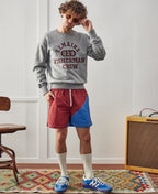 Two-Tone Beach Swim Trunks Barn Red Blue Colorblock