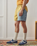 Two-Tone Beach Swim Trunks Yellow Light Blue Colorblock