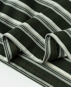 Heavyweight Stripe Crewneck Long Sleeve T-Shirt White Green