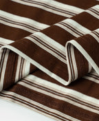 Heavyweight Stripe Crewneck Long Sleeve T-Shirt White Coffee