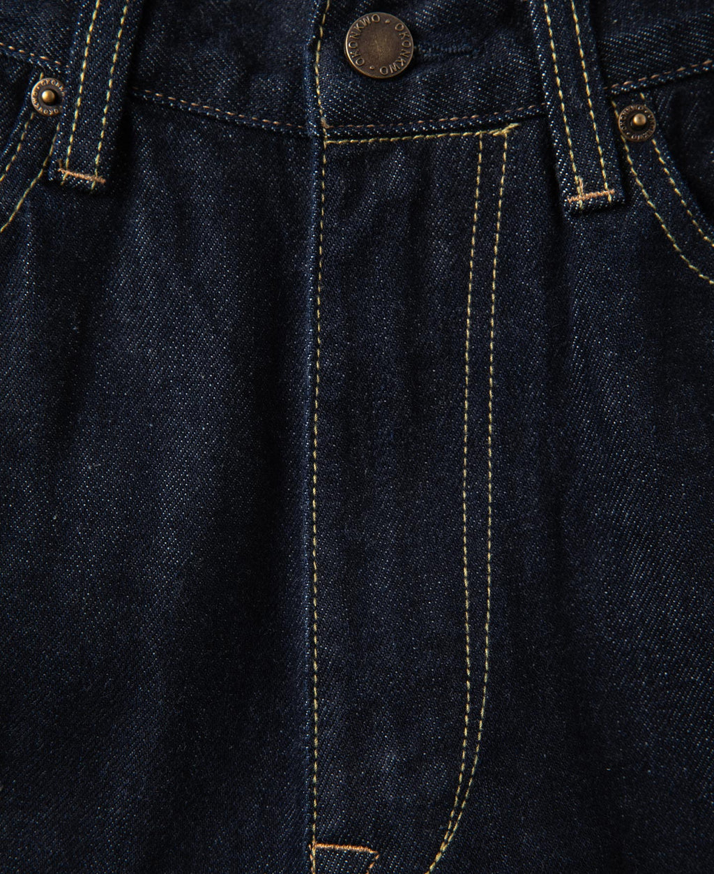 13.2oz Embroidered Pocket Denim Jeans Prewashed Slim Straight