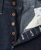 Slub Pearl Yarn Indigo Denim Carpenter Pants Relaxed Fit