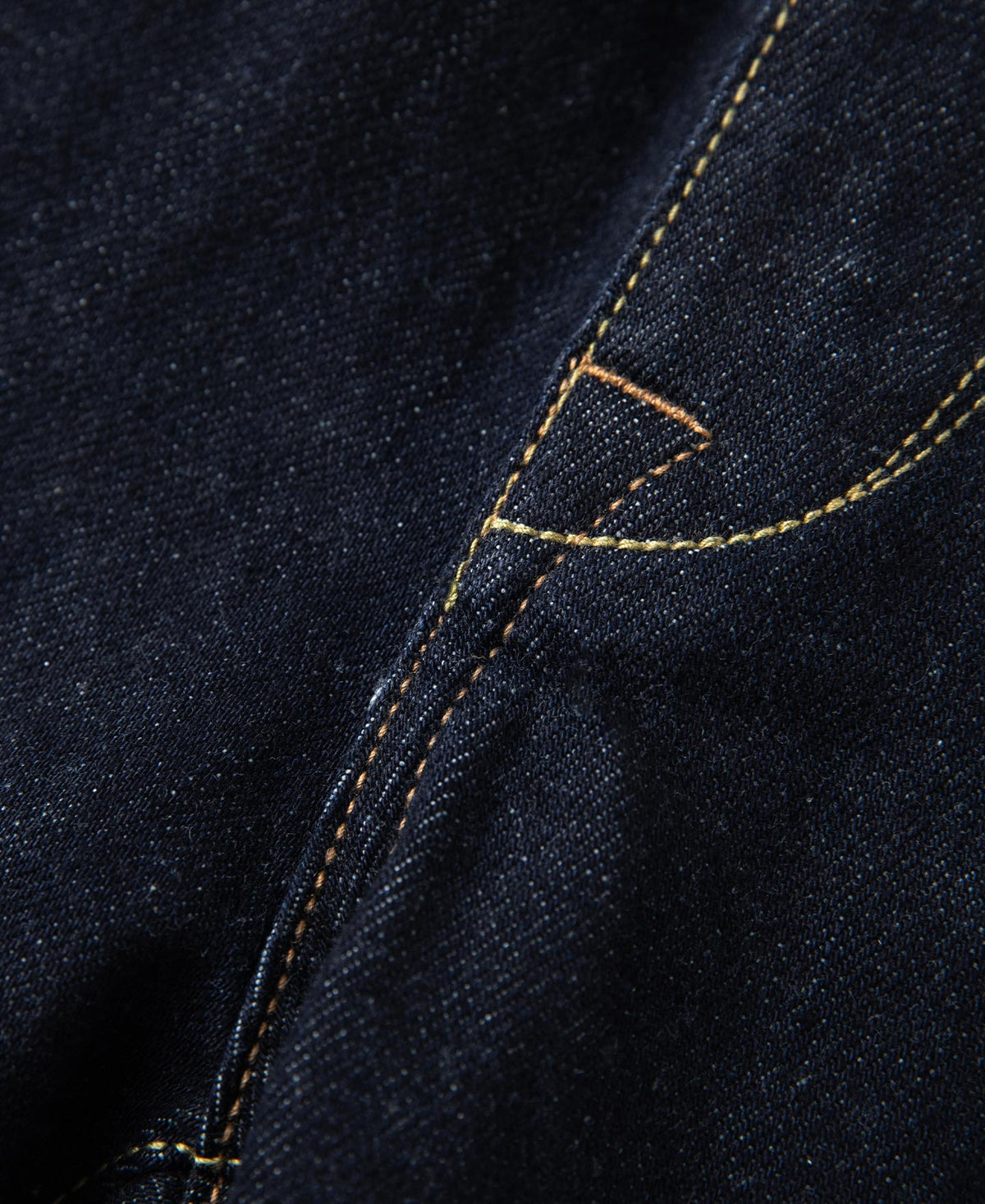 13.2oz Embroidered Pocket Denim Jeans Prewashed Slim Straight