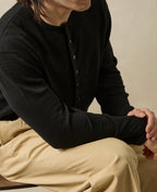 1910s Wool-Hemp Henley Shirt Long Sleeve Vintage
