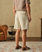 Cotton Linen Military Shorts Natural Undyed Breathable Casual