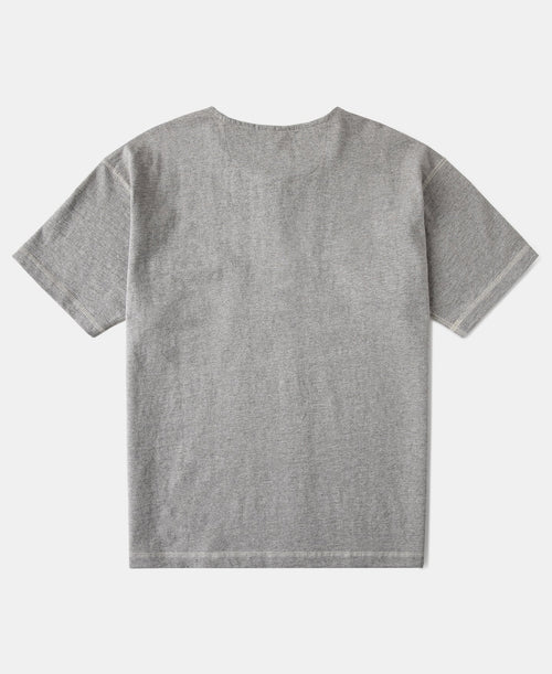 1940s Slub Cotton Henley Pocket T-Shirt Gray Heathered Casual