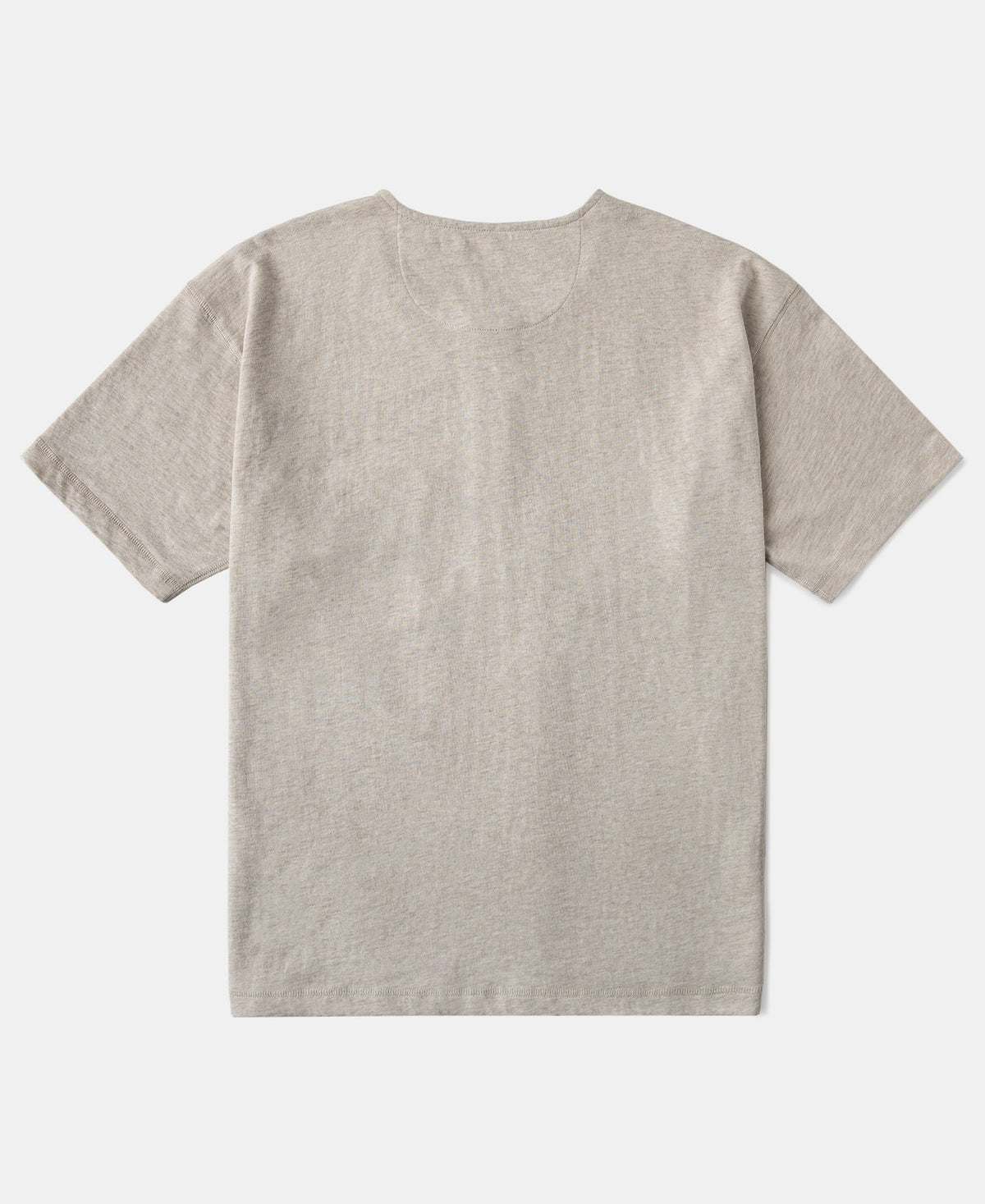 1940s Slub Cotton Henley Pocket T-Shirt Oats Warm Neutral