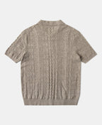 Jacquard Melange Yarn Polo Shirt Oats Short Sleeve
