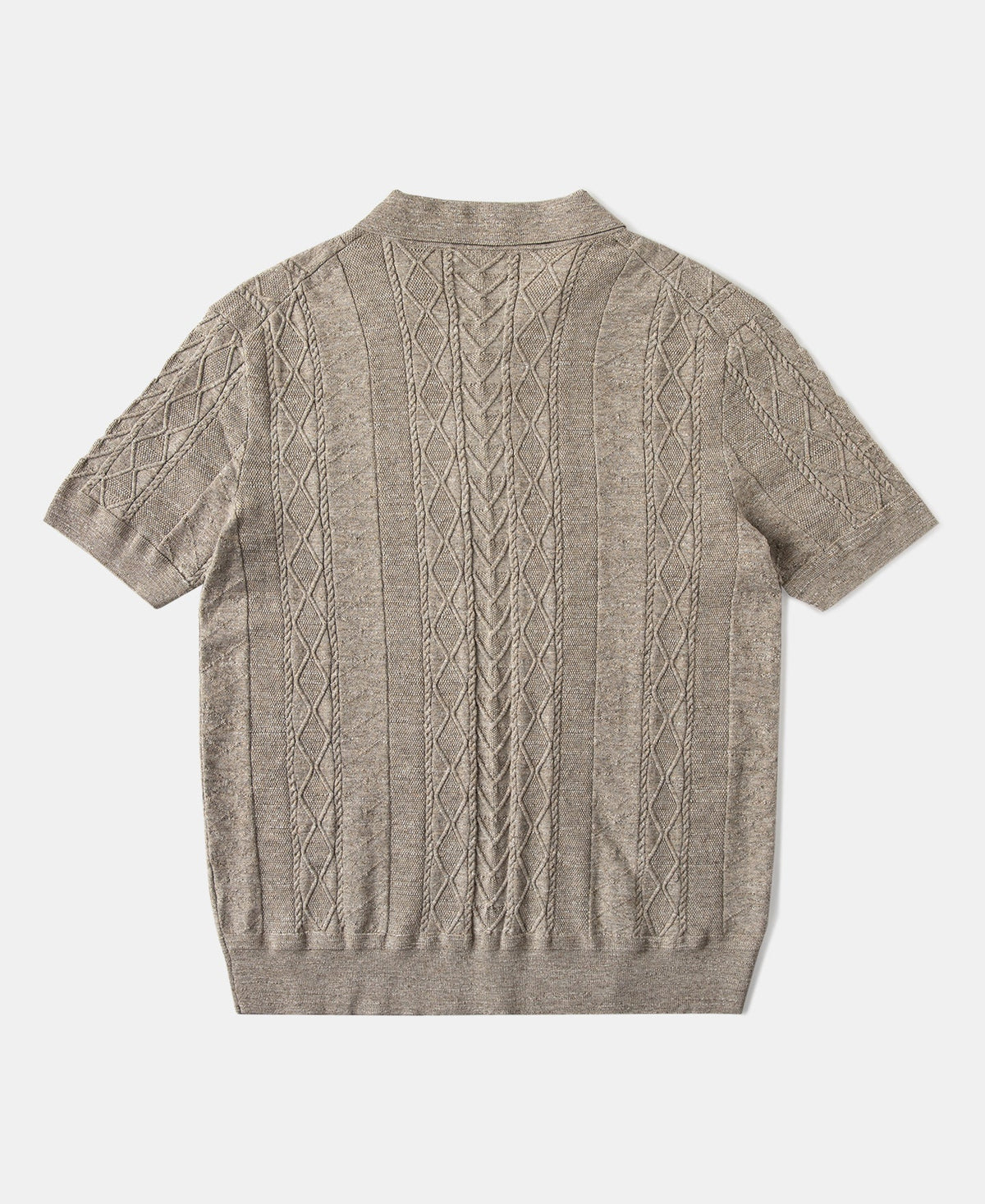 Jacquard Melange Yarn Polo Shirt Oats Short Sleeve