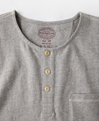 1940s Slub Cotton Henley Pocket T-Shirt Gray Heathered Casual