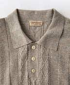 Jacquard Melange Yarn Polo Shirt Oats Short Sleeve