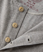 1940s Slub Cotton Henley Pocket T-Shirt Gray Heathered Casual