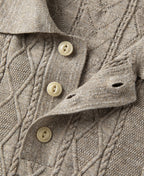 Jacquard Melange Yarn Polo Shirt Oats Short Sleeve