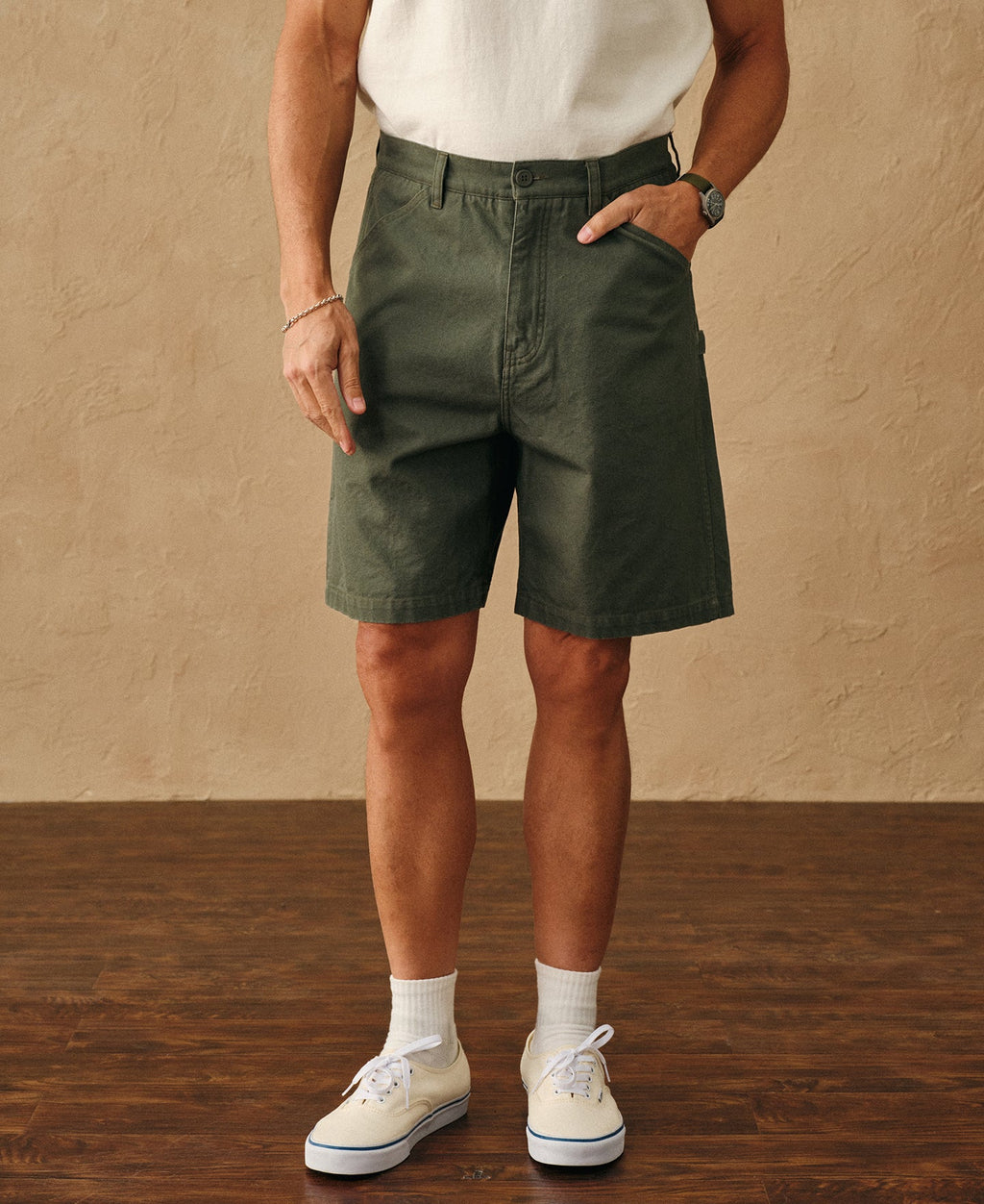 Duck Canvas Carpenter Cargo Shorts Rugged Workwear Summer