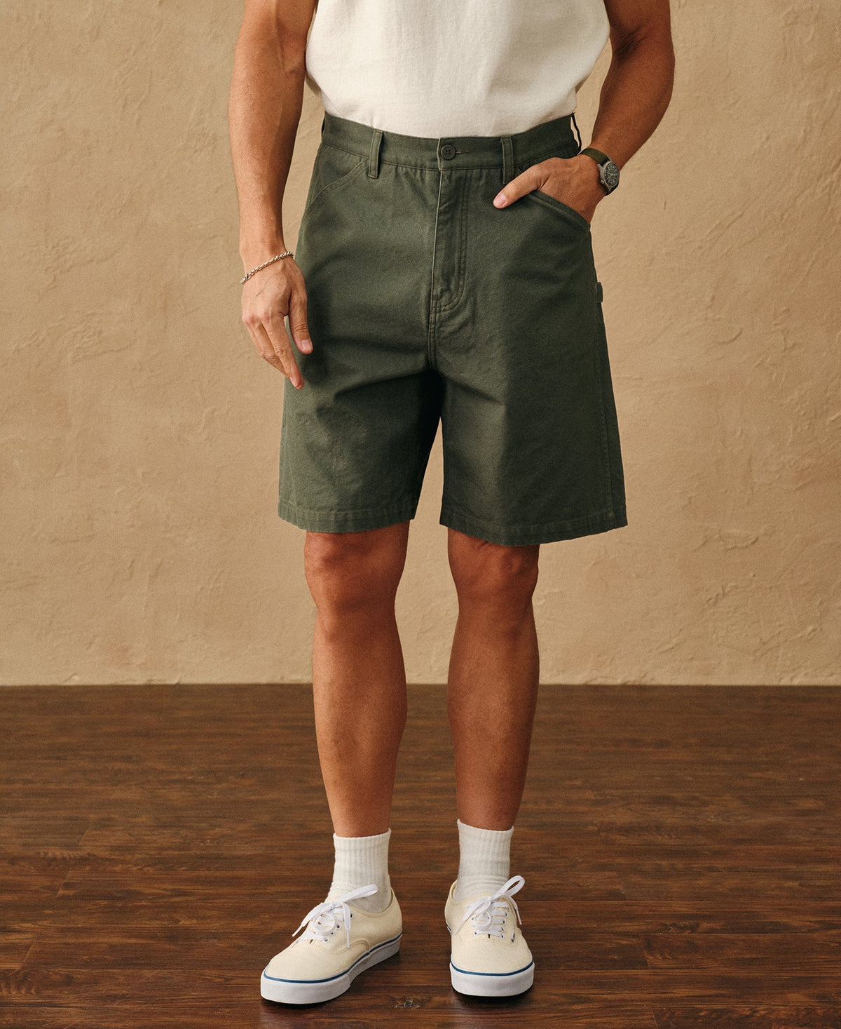 Duck Canvas Carpenter Cargo Shorts Rugged Workwear Summer