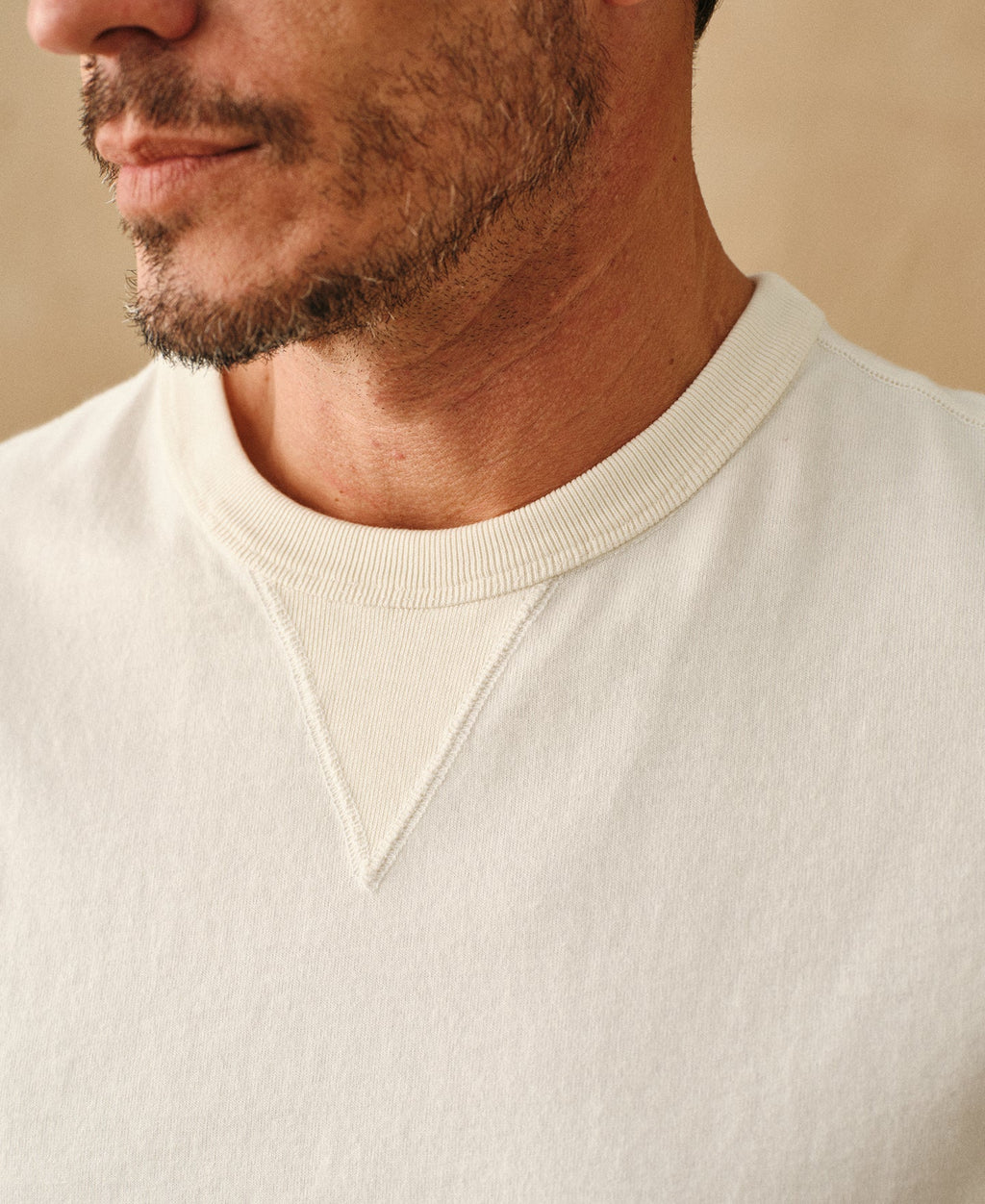 1950s V-Gusset White Cotton T-Shirt Vintage Athletic Cut