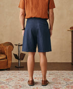 Relaxed Double-Pleated Hemp-Cotton Shorts Vintage Workwear