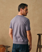 1950s V-Gusset Purple Cotton T-Shirt Relaxed Athletic Style