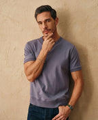 1950s V-Gusset Purple Cotton T-Shirt Relaxed Athletic Style