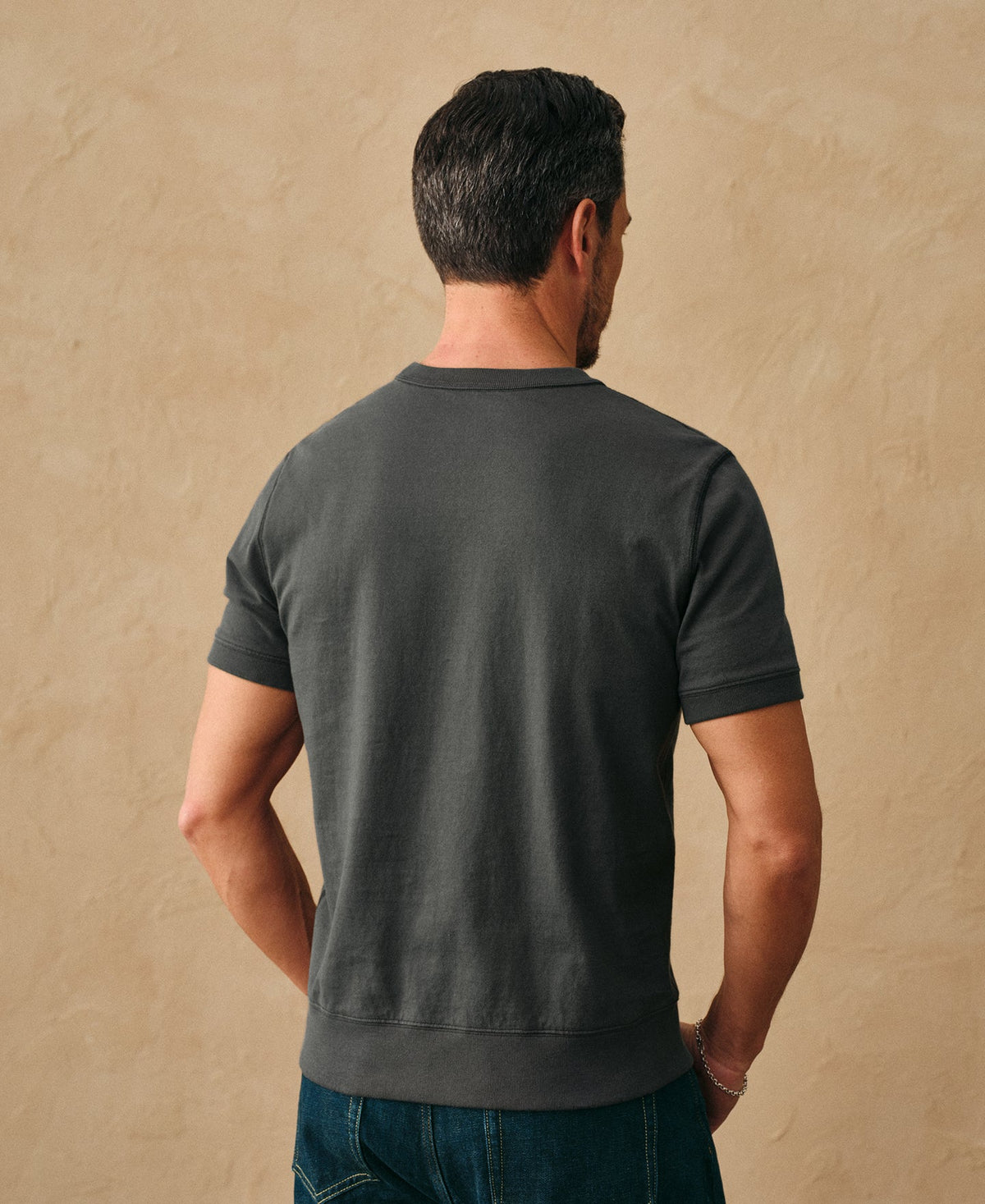 1950s V-Gusset Vintage Black Cotton T-Shirt Workwear Inspired