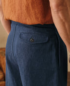 Relaxed Double-Pleated Hemp-Cotton Shorts Vintage Workwear