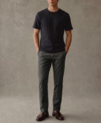 Heavyweight Ribbed Cotton Pocket T-Shirt Vintage Black Worn