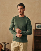 Sun-Washed Cotton Long Sleeve T-Shirt Washed Green Relaxed