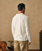 Terry Cloth Long Sleeve Collar T-Shirt Vintage Athletic