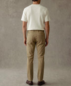 Heavyweight Ribbed Cotton Pocket T-Shirt Oatmeal White Structured