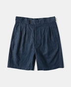 Relaxed Double-Pleated Hemp-Cotton Shorts Vintage Workwear