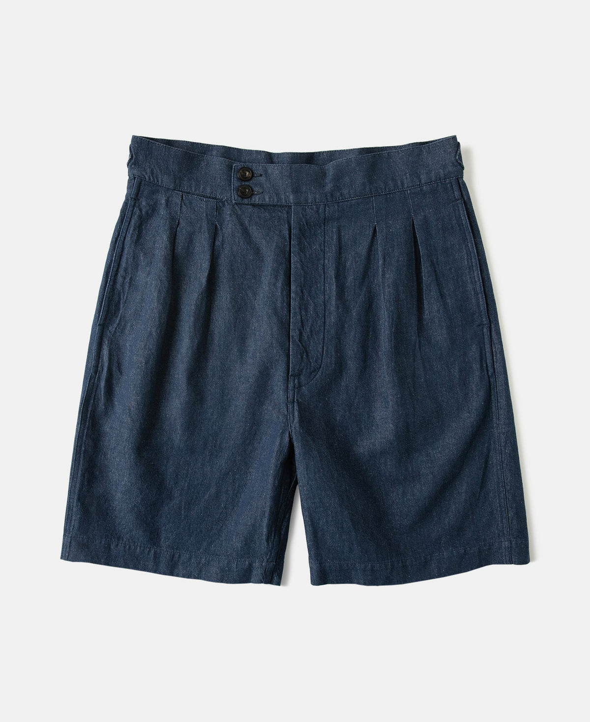 Relaxed Double-Pleated Hemp-Cotton Shorts Vintage Workwear