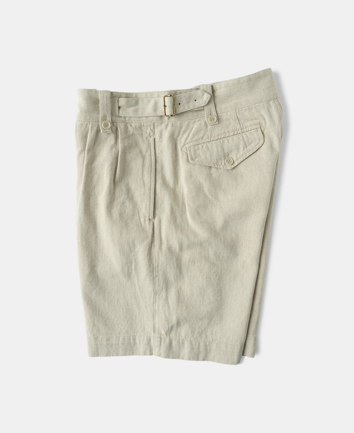 Cotton Linen Military Shorts Natural Undyed Breathable Casual