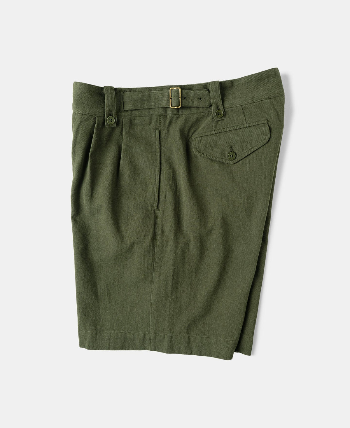 Cotton Linen Military Shorts Olive Earthy Heritage